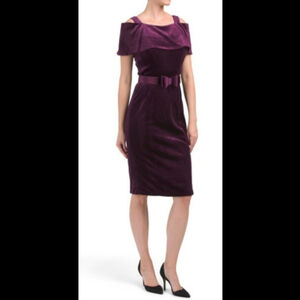 Nanette Lepore Holiday Velvet Cold Shoulder Midi Dress